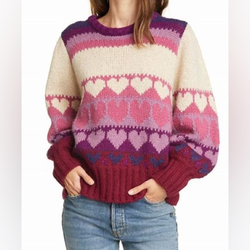 LoveShackFancy Shirelle Sweater in Prune Prune size S